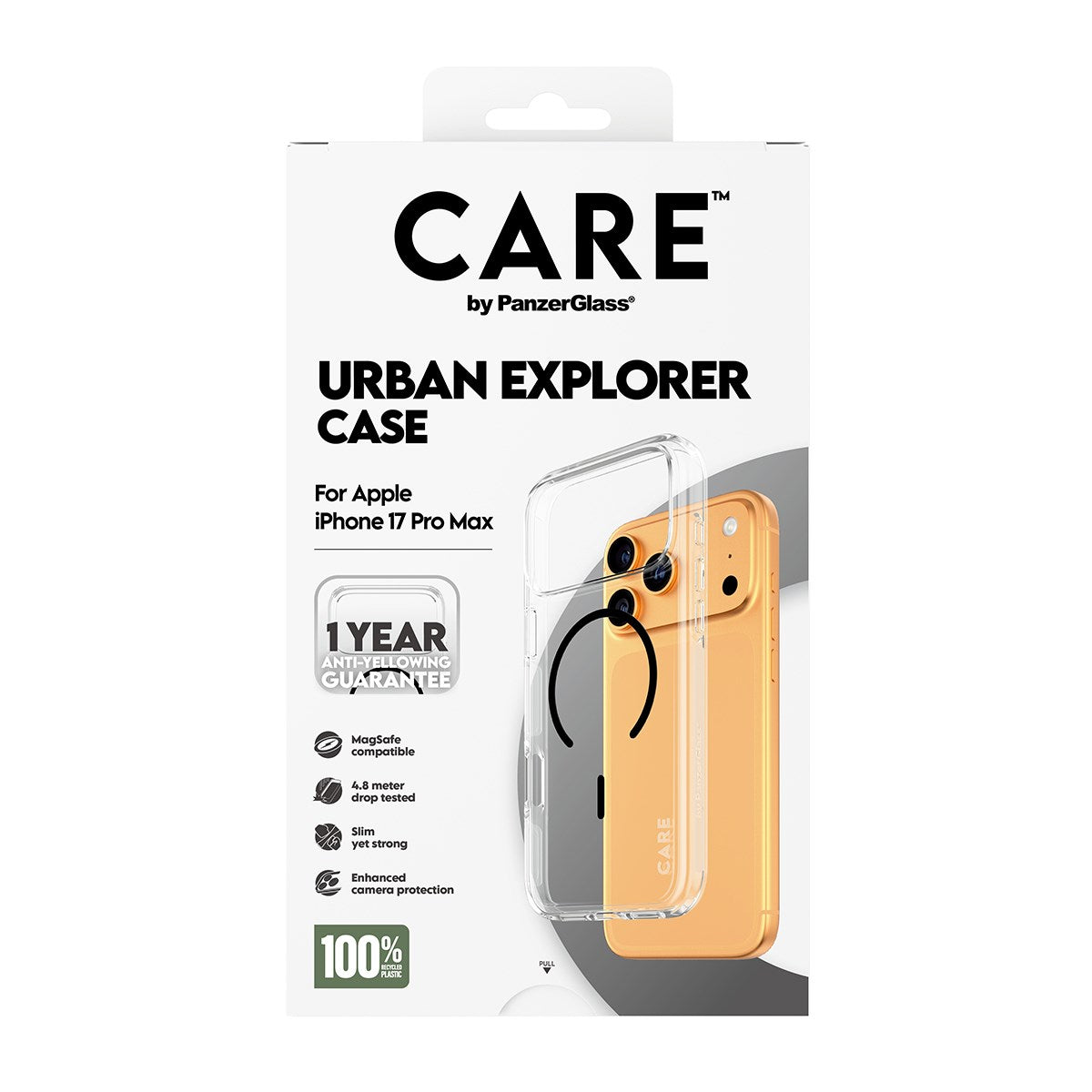 CARE by PanzerGlass® Urban Explorer Case Transparent w. Black MagSafe iPhone 17 Pro Max
